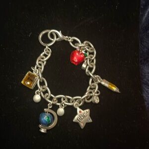 Charm bracelet with school themed charms